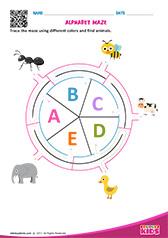 Alphabet Animals Maze a to e